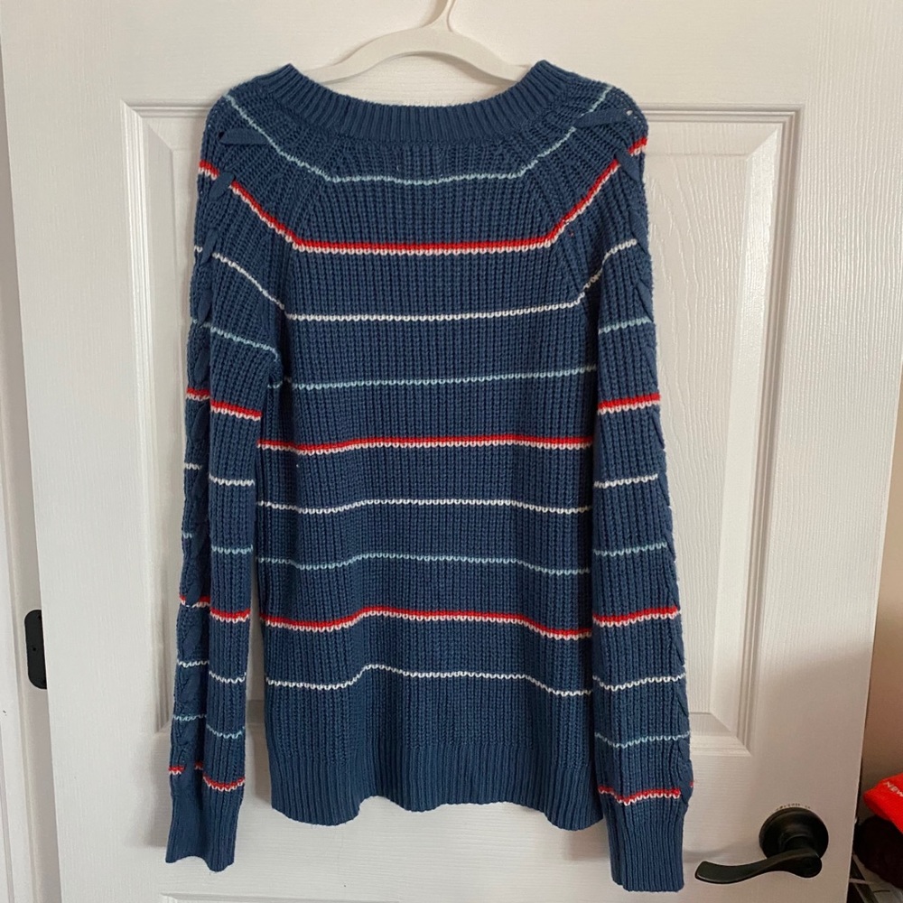 Blue knit striped sweater from Kohl's